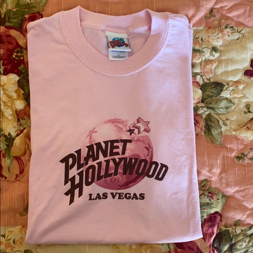 🆕VINTAGE PLANET HOLLYWOOD LAS VEGAS PINK SHIRT SIZE SMALL 100% COTTON💖💝💕💞💓💗💘🌎👚👕